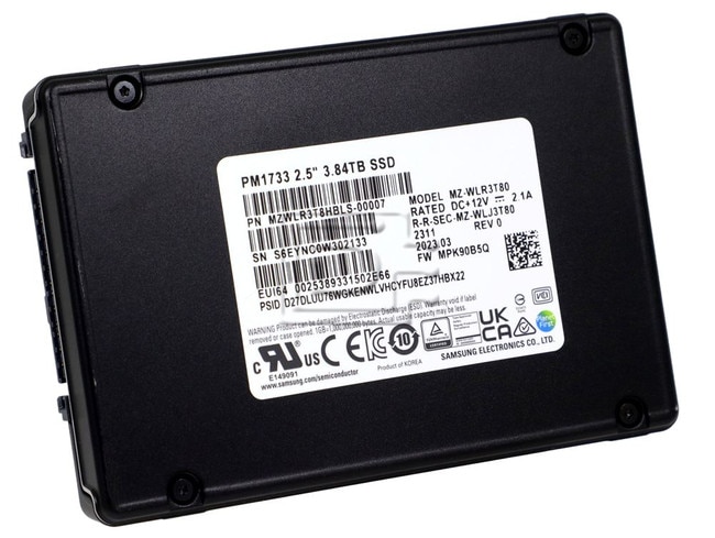 SAMSUNG MZWLR3T8HBLS-00007 MZ-WLR3T80 7.68TB U.3 PCIe 4.0 NVMe Solid State Drive SSD Image 1 image