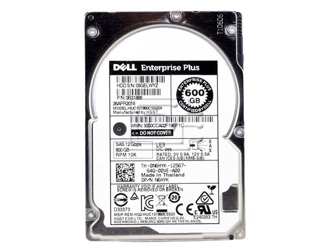 HGST HUC101860CSS204 0B33077 0B31868 HUC101860CSS204 N6HYK 0N6HYK 2.5inch SAS Hard Drive Image 2 image