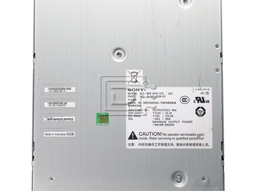 CISCO PWR-C45-2800ACV 8-681-339-01 APS-172 Power Supply PSU for Cisco 4500 Image 4 image