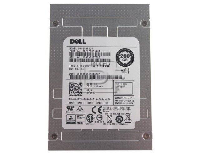 Toshiba PX02SMF020 0K41XJ K41XJ Toshiba SAS SSD 12Gbps eMLC image 1