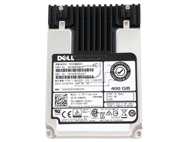 Toshiba PX04SMB040 0GM5R3 GM5R3 eMLC Enterprise SAS SSD Solid State Drive Image 1 image