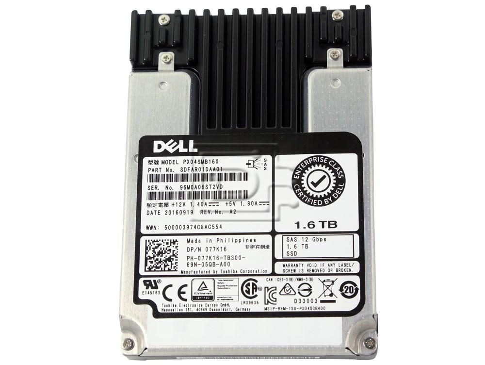 Toshiba PX04SMB160 77K16 077K16 1.6TB SAS Write Intensive WI SSD Image 1 image