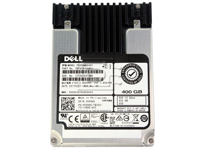 Toshiba PX05SMB040Y 05VHHG 5VHHG eMLC Enterprise SAS SSD Solid State Drive Image 1 image