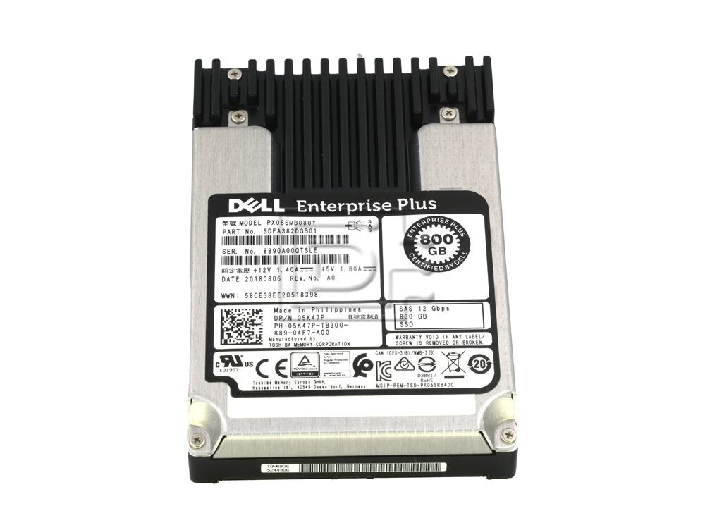 Dell Enterprise CN3JH / Toshiba PX05SMB080Y 800GB 12Gbps SAS eMLC