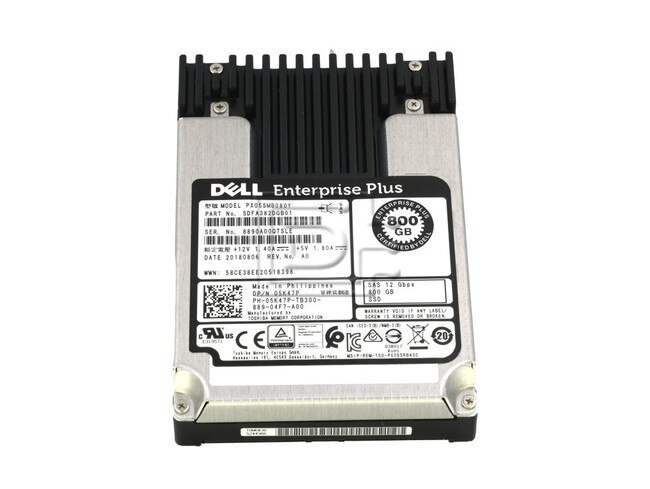 Toshiba PX05SMB080Y 5K47P 05K47P eMLC Enterprise SAS SSD Solid State Drive image 1