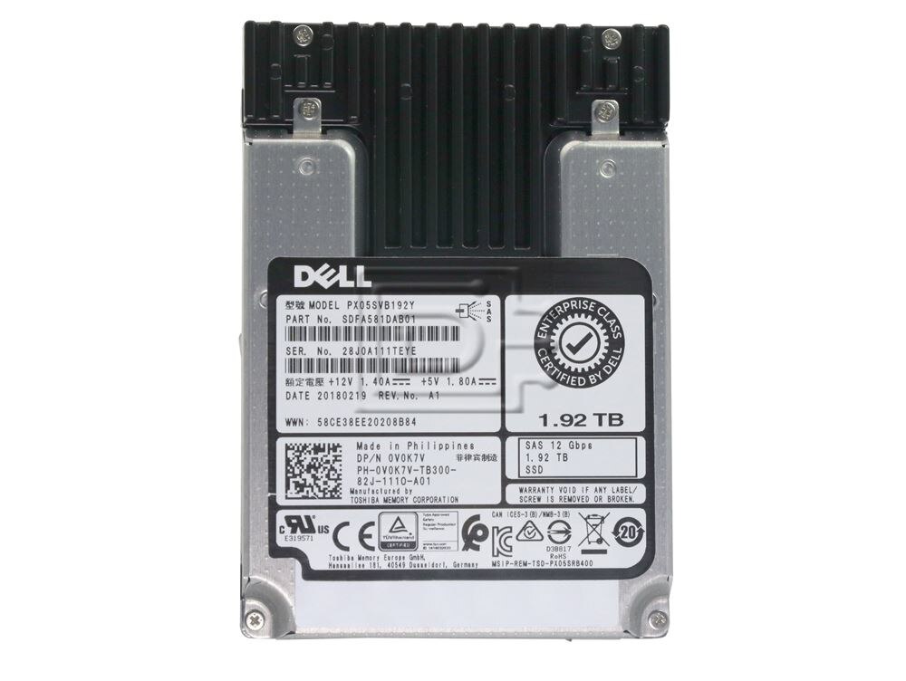 Toshiba PX05SVB192Y V0K7V 0V0K7V SAS Solid State Drive Image 2 image