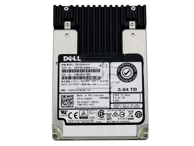 Toshiba PX05SVB384Y 3DDFT 03DDFT SAS Solid State Drive Image 1 image