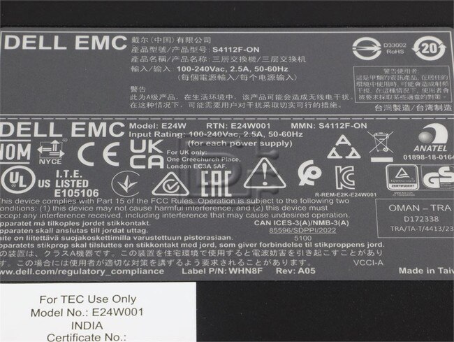 Dell S4112F-ON E24W Dell 12 Port Switch SFP+ QSFP28 Image 4 image