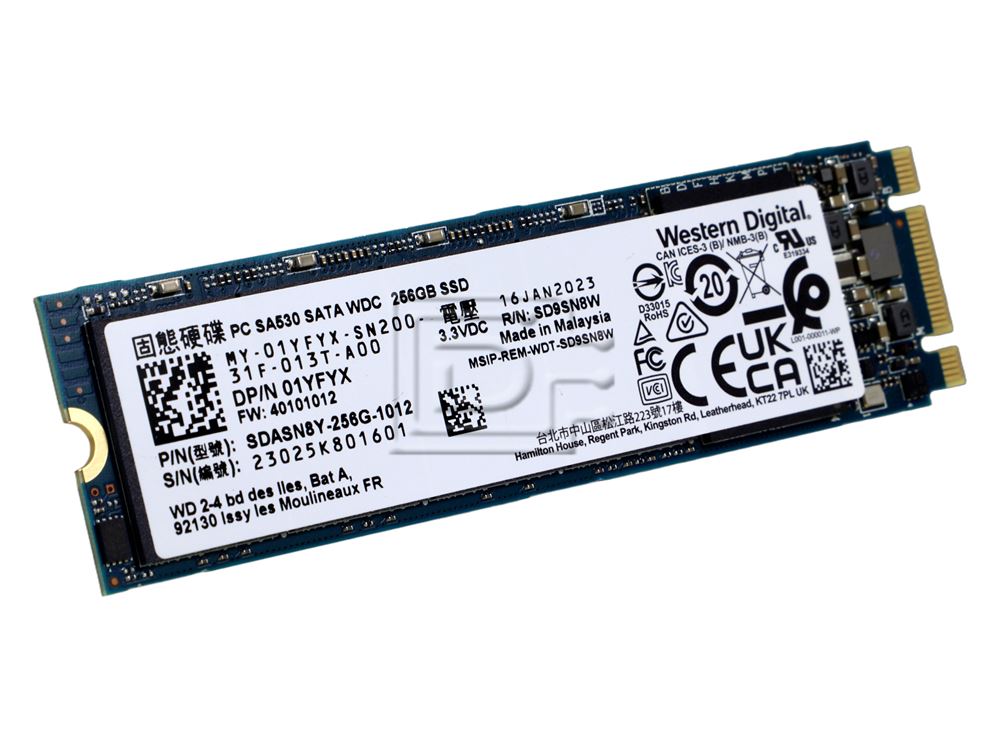 Western Digital SDASN8Y-256G-1012 1YFYX 01YFYX SATA Solid State Drive Image 1 image
