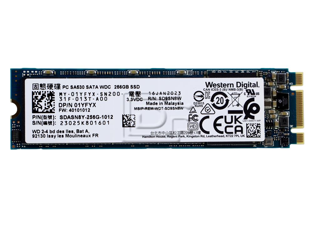 Western Digital SDASN8Y-256G-1012 1YFYX 01YFYX SATA Solid State Drive Image 2 image