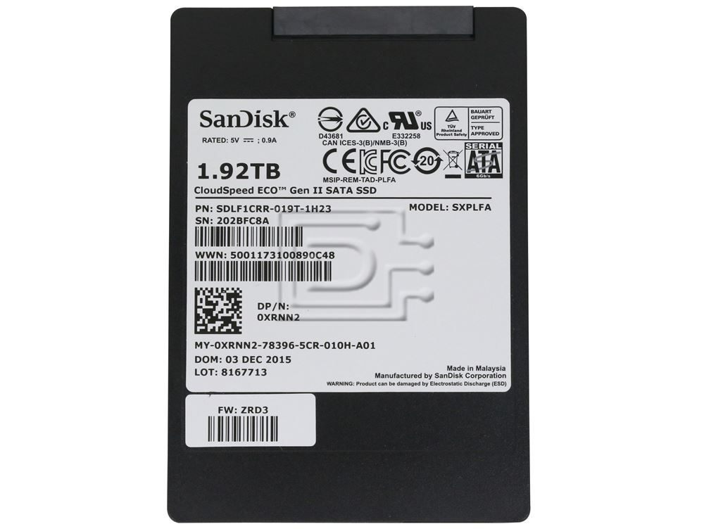 SANDISK SDLF1CRR-019T-1H23 XRNN2 0XRNN2 SATA Solid State Drives Image 2 image