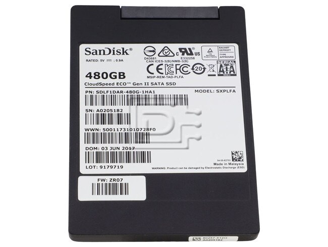 SANDISK SDLF1DAR-480G SDLF1DAR-480G-1HA1 SATA Solid State Drives Image 1 image