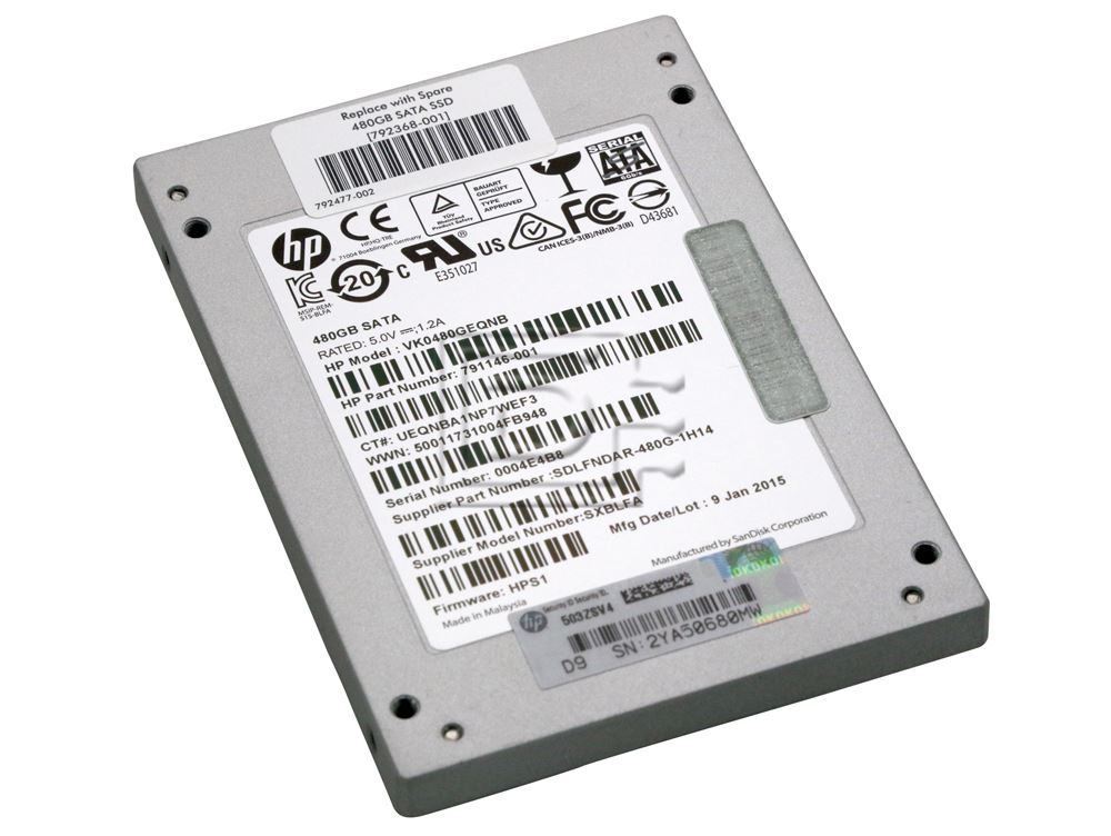SanDisk CloudSpeed Eco SDLFNDAR-480G / HP 792368-001