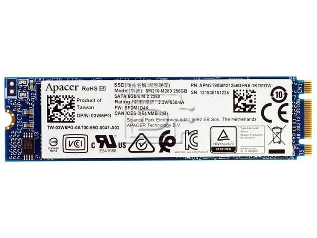 Apacer SM210-M280-256GB 3W6PG 03W6PG APM2T80SM21256GVNS-1KTMGW SATA M.2 Solid State Drive Image 1 image