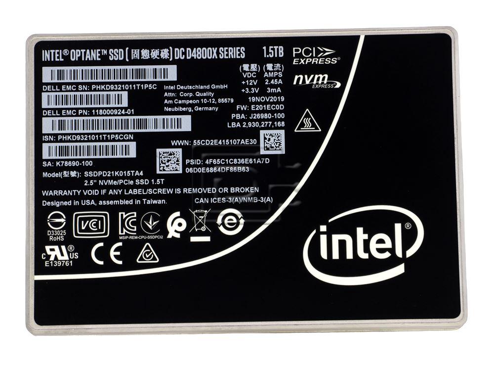 Intel Optane SSDPD21K015TA4 / EMC 118000924-01 / 1.5TB 2.5