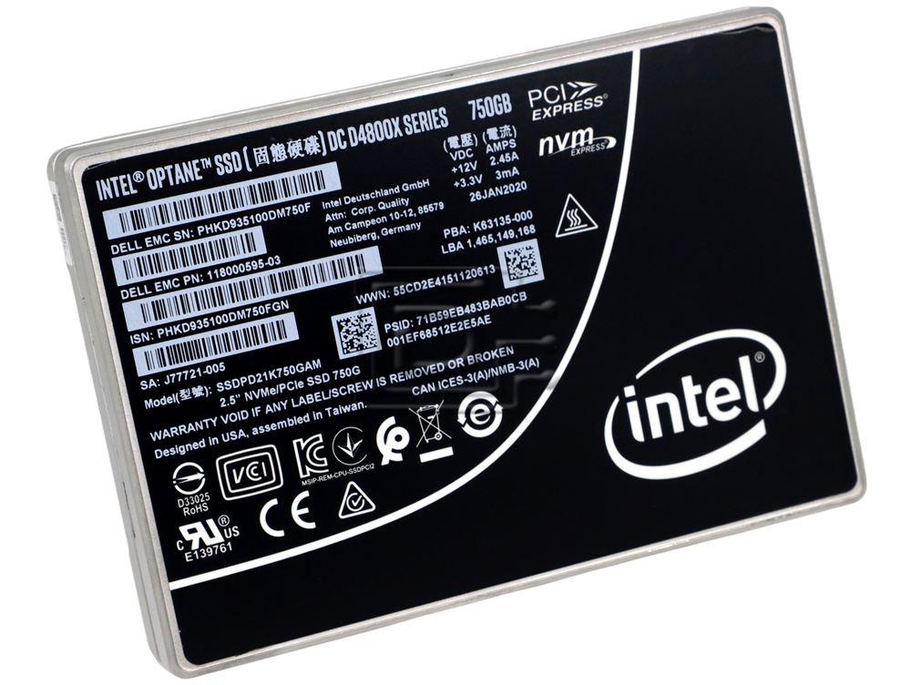 Intel Optane SSDPD21K750GA DC D4800X 750GB PCI-E NVMe SED 3.0 x4 U