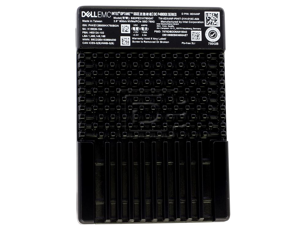 INTEL SSDPE21K750GAT SSDPE21K750GA01 DX4NF 0DX4NF 750GB Optane NVMe SSD Write Intensive U.2 Image 2 image