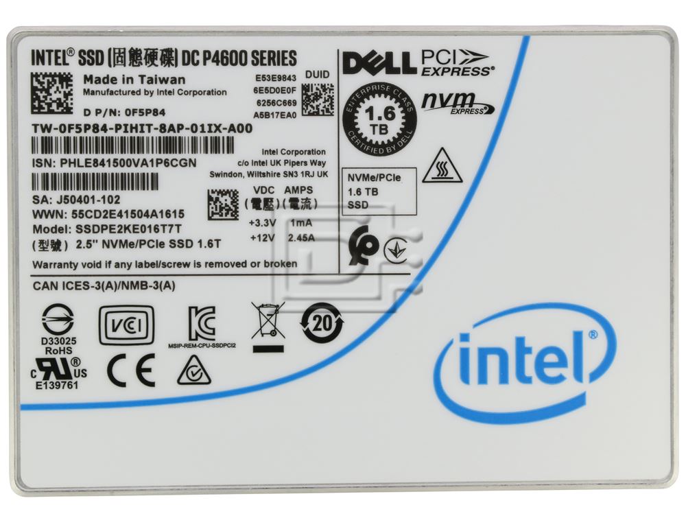 Dell F5P84 / Intel SSDPE2KE016T7T 1.6TB 2.5