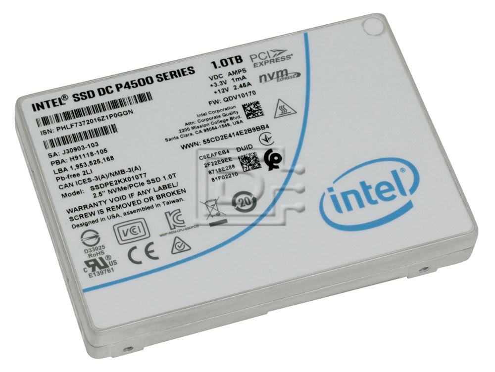 INTEL SSDPE2KX010T701 SSDPE2KX010T7 J30903-103 PCIe Solid State Drive Image 2 image