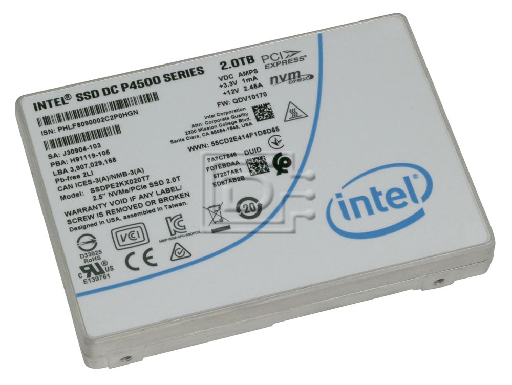 INTEL SSDPE2KX020T701 950689 115534-00 SSDPE2KX020T7 U.2 PCIe Solid State Drive Image 2 image