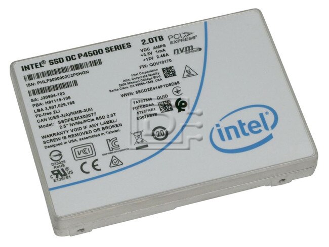 Intel SSDPE2KX020T701 2TB 2.5" TLC DC P4500 Series Intensive SED PCIe 3.1 SSD