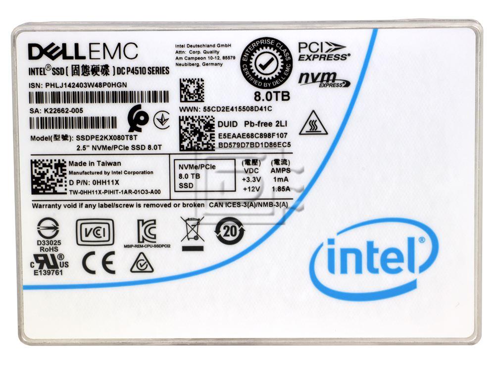 INTEL SSDPE2KX080T8T HH11X 0HH11X 8TB 7.68TB U.2 NVMe PCIe SSD P4510 Image 2 image
