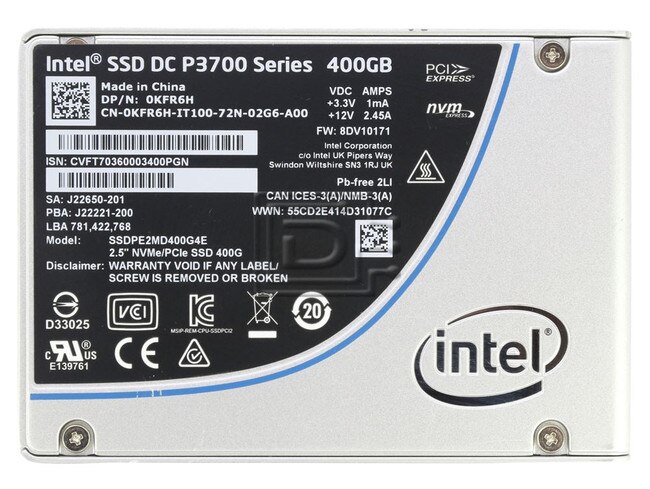 INTEL SSDPE2MD400G4 SSDPE2MD400G4E KFR6H 0KFR6H PCIe SSD image 2