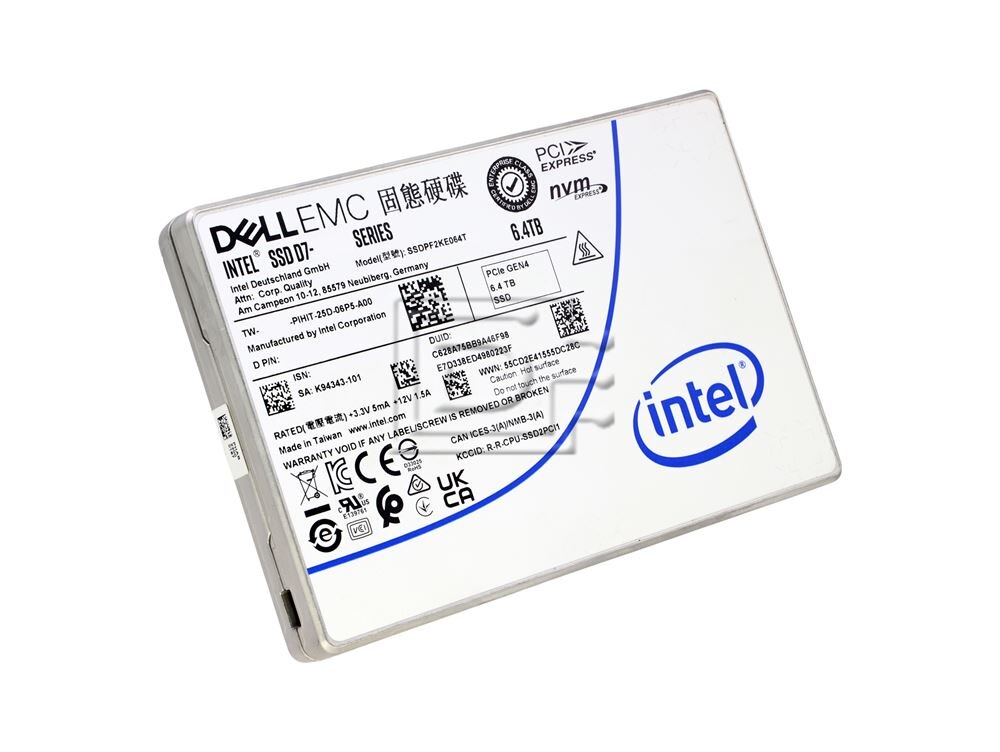 INTEL SSDPF2KE064T1E 5WCR8 05WCR8 6.4TB PCIe Gen4 U.2 NVMe SSD Image 1 image