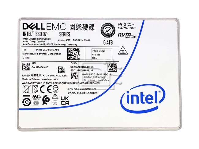 INTEL SSDPF2KE064T1E 5WCR8 05WCR8 6.4TB PCIe Gen4 U.2 NVMe SSD Image 2 image