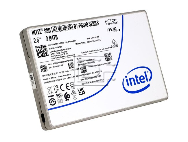 INTEL SSDPF2KX038TZ 9NR07 09NR07 D7-P5510 3.84TB PCIe 4.0x4 NVMe U.2 Solid State Drive SSD Image 1 image
