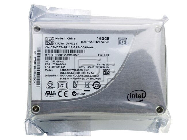 320 Series SSDSA2BW160G3D / SSDSA2BW160G3 / TMC3T 160GB 3Gbps MLC SATA SSD - Brand New