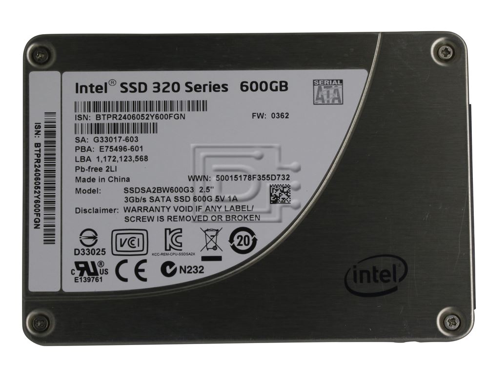 インテル 320 Series SSDSA2CW600G310 SSD