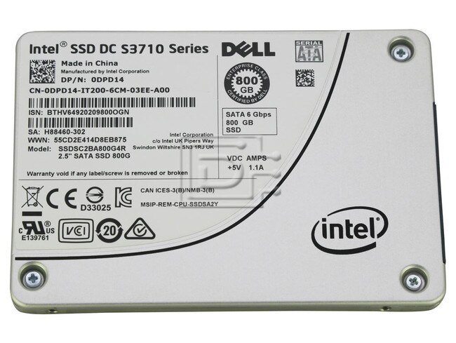 INTEL SSDSC2BA800G4R DPD14 0DPD14 SATA 2.5" SSD Solid State Hard Drive image 1