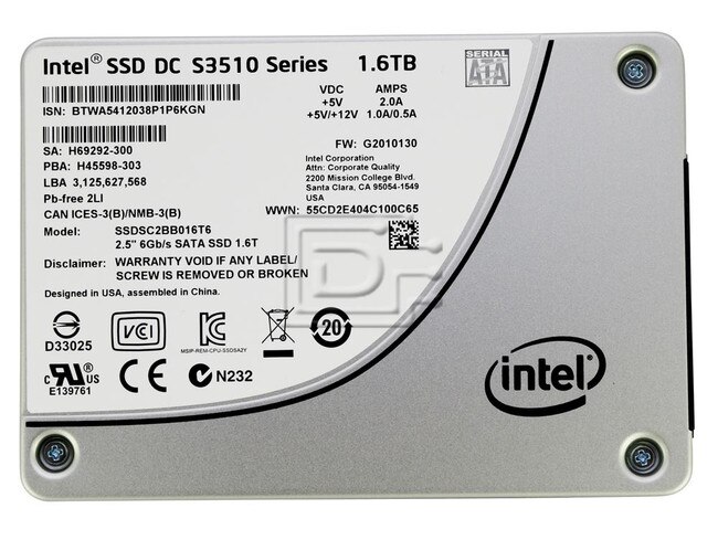 INTEL SSDSC2BB016T601 SSDSC2BB016T6 SATA SSD image 1