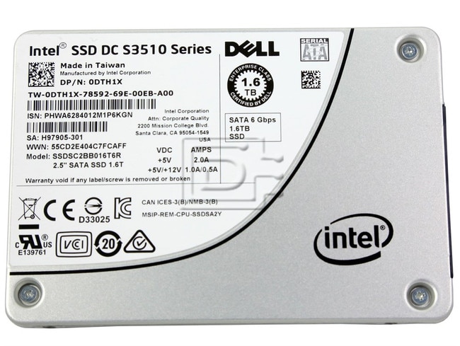 INTEL SSDSC2BB016T6R SSDSC2BB016T6 SSDSC2BB016T601 0DTH1X DTH1X SATA SSD Image 1 image