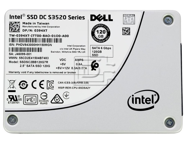 INTEL SSDSC2BB120G7R 394XT 0394XT SATA Solid State Drive Image 1 image