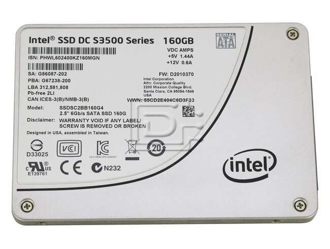 INTEL SSDSC2BB160G401 SSDSC2BB160G4 SSDSC2BB160G401 SATA SSD Image 1 image