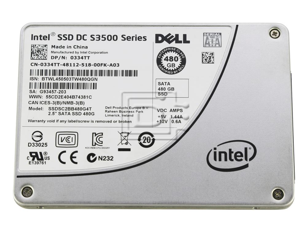 Intel DC S3500 SSDSC2BB480G4T / Dell 334TT 480GB 2.5