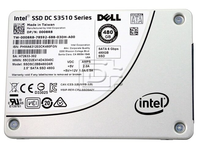INTEL SSDSC2BB480G6R 008R8 0008R8 SATA Solid State Drive Image 1 image