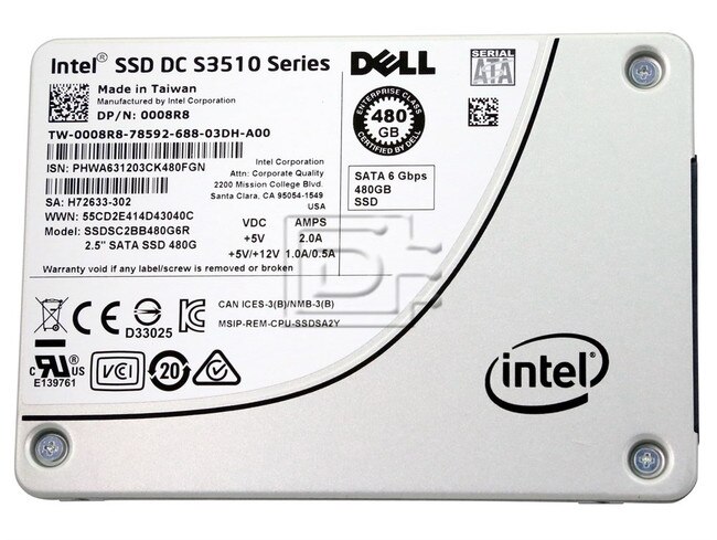 INTEL SSDSC2BB480G6R 008R8 0008R8 SATA Solid State Drive image 1