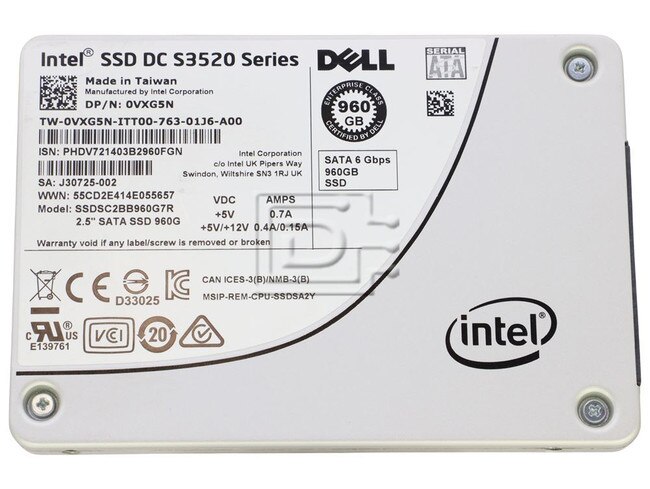 INTEL SSDSC2BB960G7R VXG5N 0VXG5N 960GB SSD INTEL Image 1 image