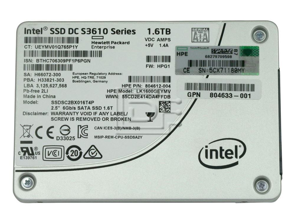 Intel DC S3610 Series SSDSC2BX016T4P SSDSC2BX016T4 HPE 804612-004