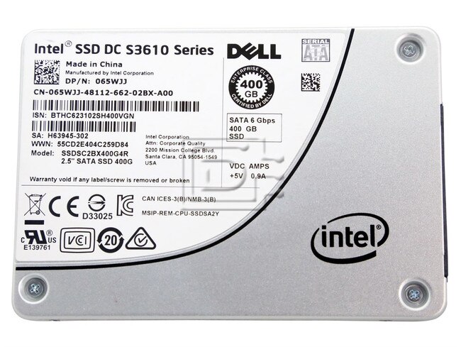 Intel DC S3610 Series SSDSC2BX400G4R / SSDSC2BX400G4 / 65WJJ 3-DWPD MLC SATA SSD