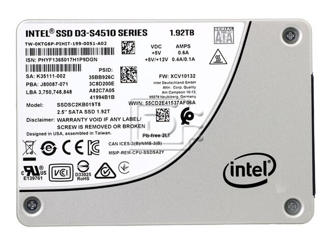 INTEL SSDSC2KB019T801 1.92TB SATA Solid State Drive Image 2 image