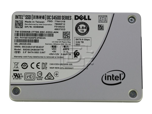 INTEL SSDSC2KB038T7R 3RRN8 03RRN8 3.84TB SSD SATA image 1