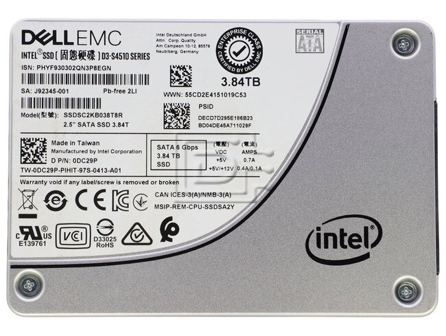 INTEL SSDSC2KB038T7R DC29P 0DC29P 3.84TB SSD SATA Image 1 image