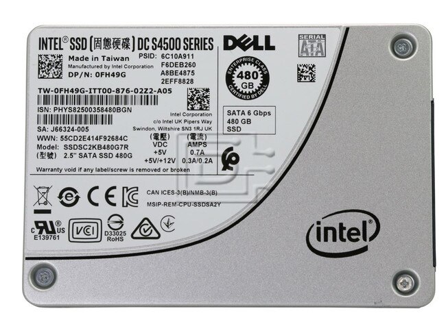 INTEL SSDSC2KB480G7R FH49G 0FH49G SATA Solid State Drive Image 2 image