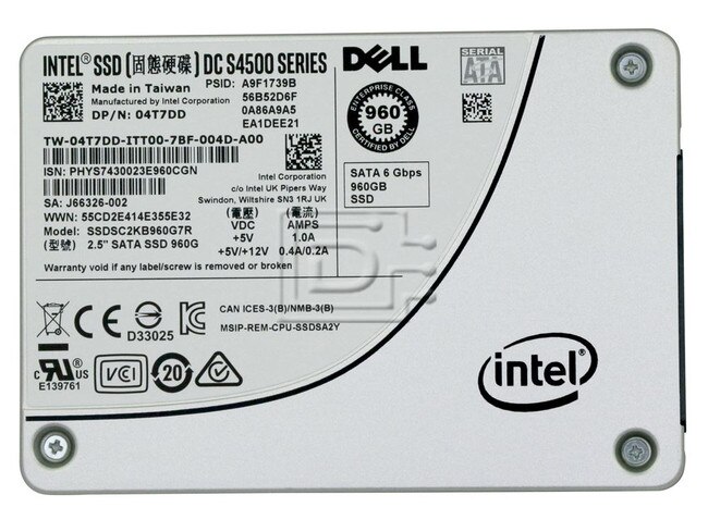 INTEL SSDSC2KB960G7R 4T7DD 04T7DD 960GB 2.5 SSD SATA Image 2 image