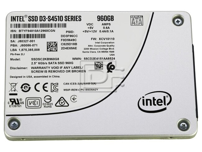 INTEL SSDSC2KB960G801 SSDSC2KB960G8 SATA Solid State Drive image 1