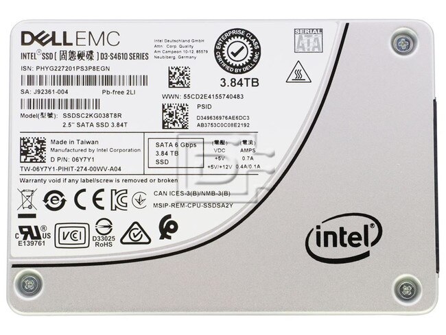 INTEL SSDSC2KG038T8R 6Y7Y1 06Y7Y1 SSDSC2KG038T801 1.92TB 2.5 SSD SATA Image 1 image